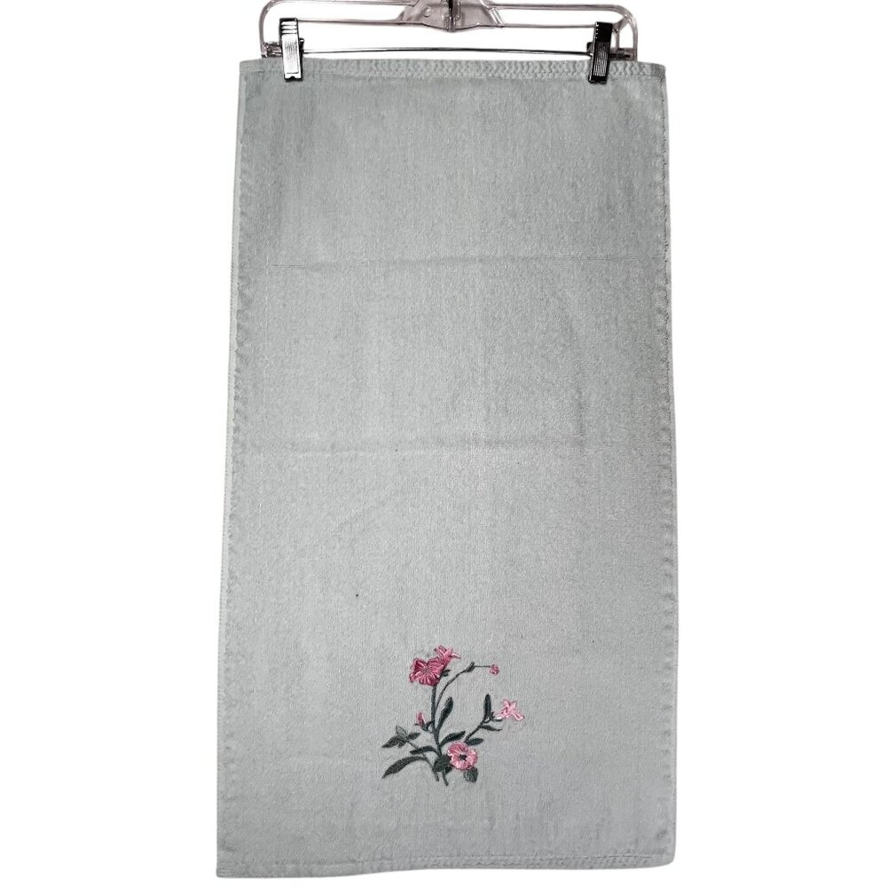 Vtg Embroidered Floral Bath Hand Towel Set of 4 The Royal Collection Green Pink - Picture 10 of 16